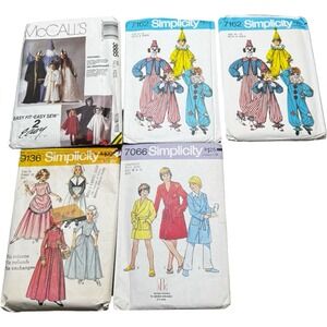 Simplicity McCalls Vintage Sewing Pattern Lot Kids Costumes Robe Multi Good